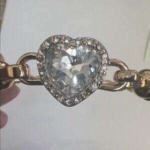 Gold Heart Crystal Bracelet
